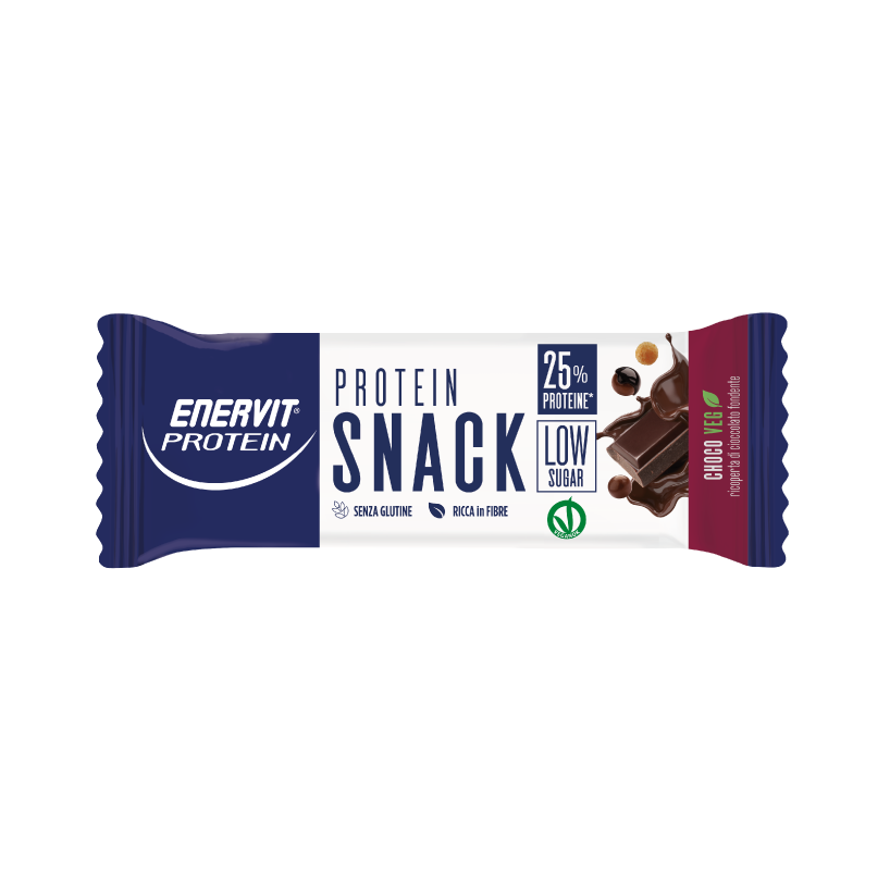 Enervit Protein Snack Choco Veg 25 x 33g Barrette Proteiche 100% Vegane Fondente