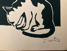 RARO: Enotrio, I gatti di via Taro. Linoleografia a mano 1983