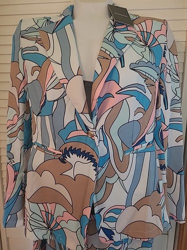 Women 2Pcs KOANDAILY Polyester Suit Printed Single Button Blazer Size L New - Picture 5 of 17