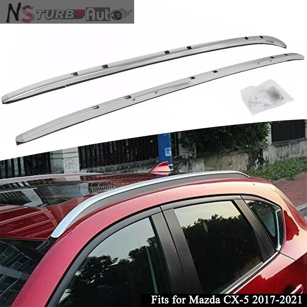 2Pcs Aluminum Roof Rail Rack Side Rail Bar Fits for Mazda CX 5