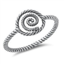 Braid circle sterling silver ring