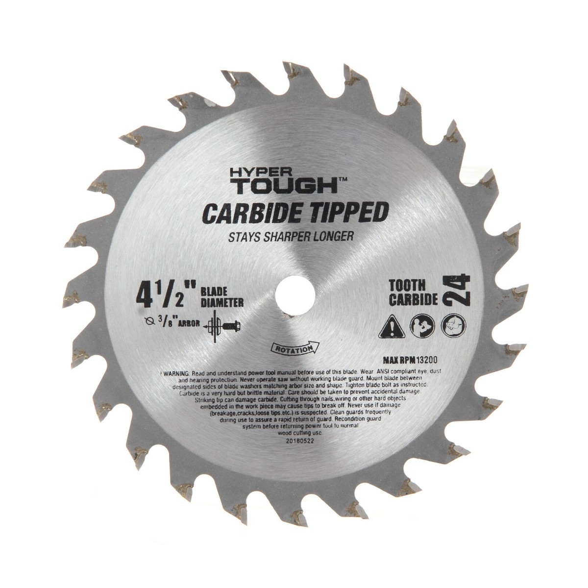 Lot of (6) Hyper Tough 4-1/2 inch Carbide Tipped 24 Tooth