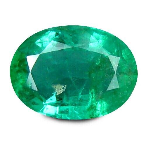 1.751 Cts FABULOUS LUSTROUS GREEN NATURAL EMERALD OVAL CUT TRANSPARENT GEMSTONES - Picture 1 of 5