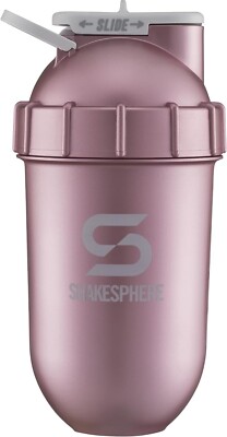 ShakeSphere Tumbler Protein Shaker Bottle with Side Window, 24oz