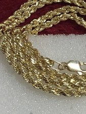 Child 16 Inches 10kt Yellow Gold 2.6 Grams Rope Chain Lobster Lock 2mm Super Low