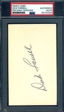 Dick Turk Farrell PSA DNA Coa Signed 3x5 Index Card Autograph