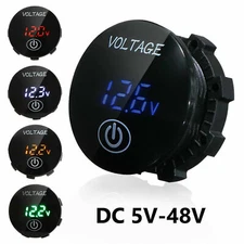 12V-24V Car Marine Motorcycle Touch LED Digital Voltmeter Voltage Meter Battery