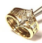 GIA 14k yellow gold .92ct marquise diamond engagement ring wedding band 6.7g — photo 8