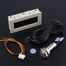 RPM Speed Meter 4 Digital Red LED Hall Proximity Switch Sensor NPN White Box