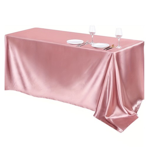 Festival Party Satin Tablecloth Wedding Banquet Solid Color Table Cover Decor x1 - Picture 5 of 21