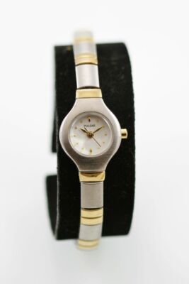 Pulsar Uhr Damen Edelstahl Silber Gold Stretch Wasser Res Batterie Schwarz Quarz