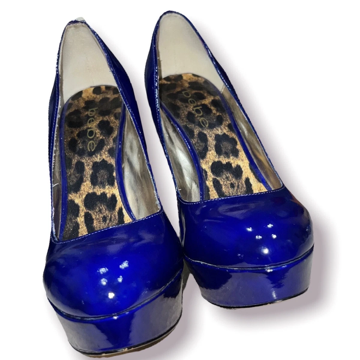 Royal blue top patent leather heels