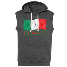 Italy Flag fifa soccer Italian Team Sleeveless Pullover Hoodie Hooded Sweatshirt