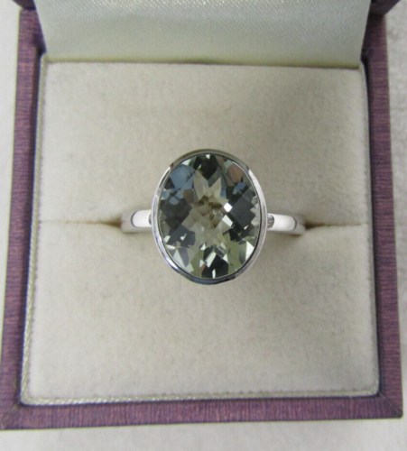 Green Amethyst (Prasiolite) Sterling Silver Solitaire Ring - 第 1/11 張圖片