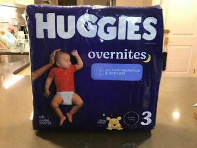 Huggies Overnites Disposable Diapers   Size 3   66 ct NEW and UNOPENED