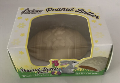 NEW PALMER 3 OUNCE PEANUT BUTTER FILLED White CHOCOLATE EGG- SHIPS N 24 HRS