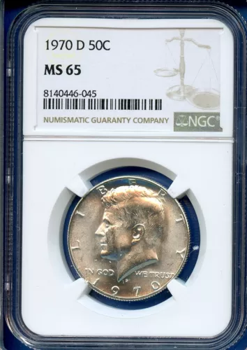 1970 D NGC MS65 Kennedy Half Dollar 50c Silver US Mint Key Date Coin 1970-D