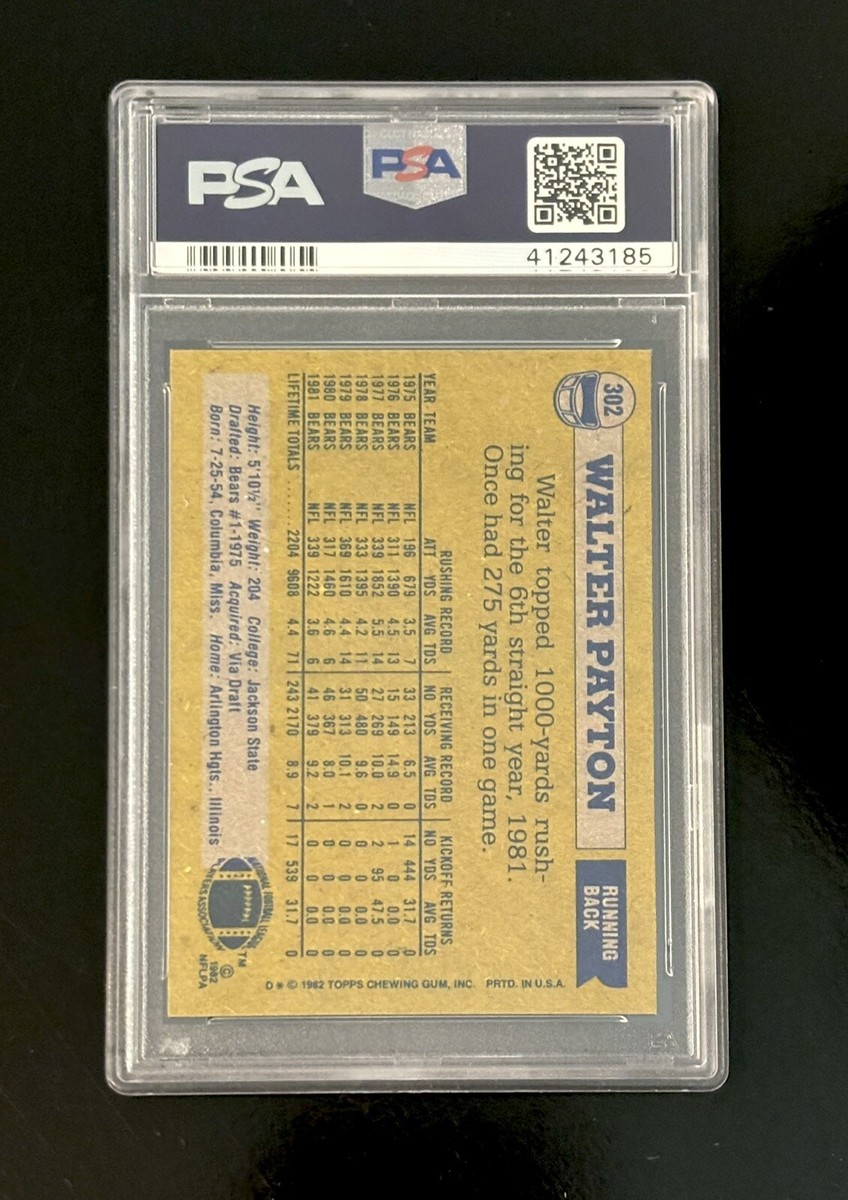 1982 TOPPS #302 WALTER PAYTON BEARS HOF PSA 10 | eBay 1982 TOPPS #302 WALTER PAYTON BEARS HOF PSA 10 | eBay