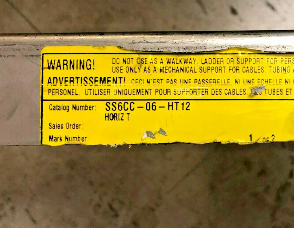 New Cooper B-Line SS6CC-06-HT12 Cable Tray Horizontal Tee Ventilated 6" Width 12 - Image 4 of 4