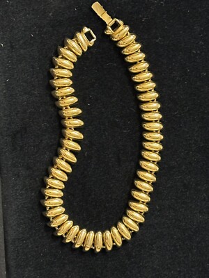 Erwin Pearl Company Vintage  Gold Snake  Necklace 16-3/8  SIGNED Gold-tone Orig