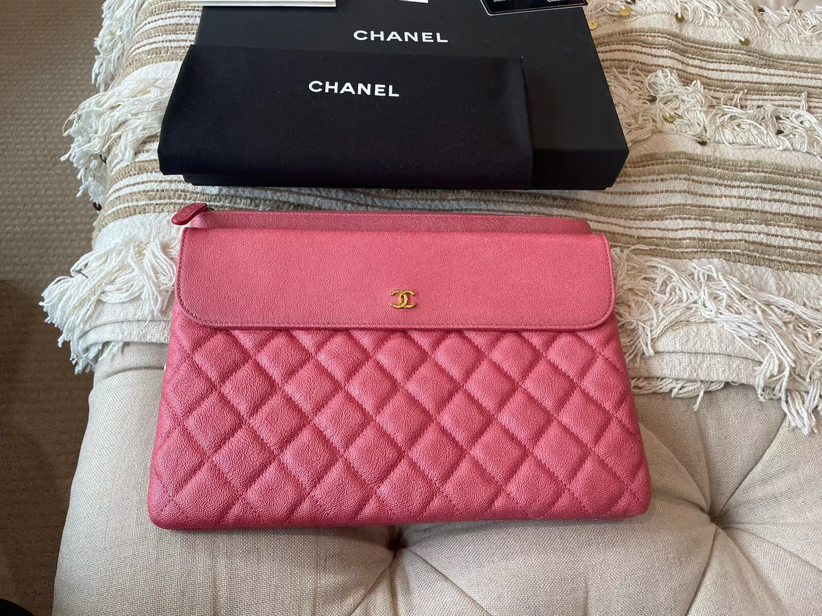 pink and white chanel purse black