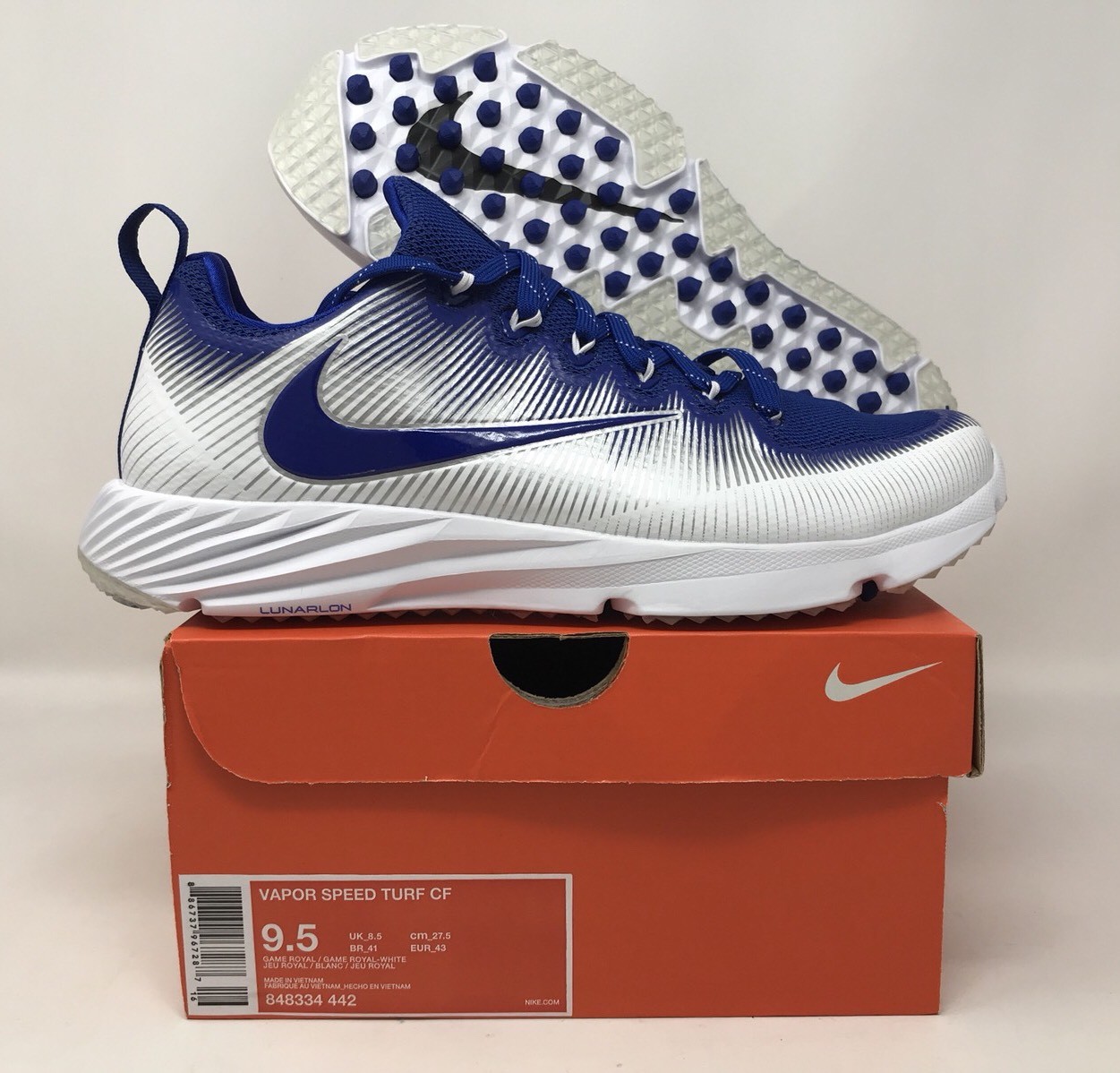 Nike Vapor Speed Turf Training Shoes Sz 9.5 Football LAX Lacrosse Blue 848334 Nike Vapor Speed Turf Training Shoes Sz 9.5 Football LAX Lacrosse Blue 848334