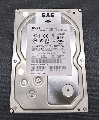 HGST - HUS724020ALS640 - DK7SSF200 - 3.5 '' 2TB 7.2k SAS HDD