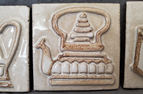 3 Art Tile Pottery Kettle Coffee Grinder Country Kitchen Trivet Wall Hanging - Picture 3 of 24