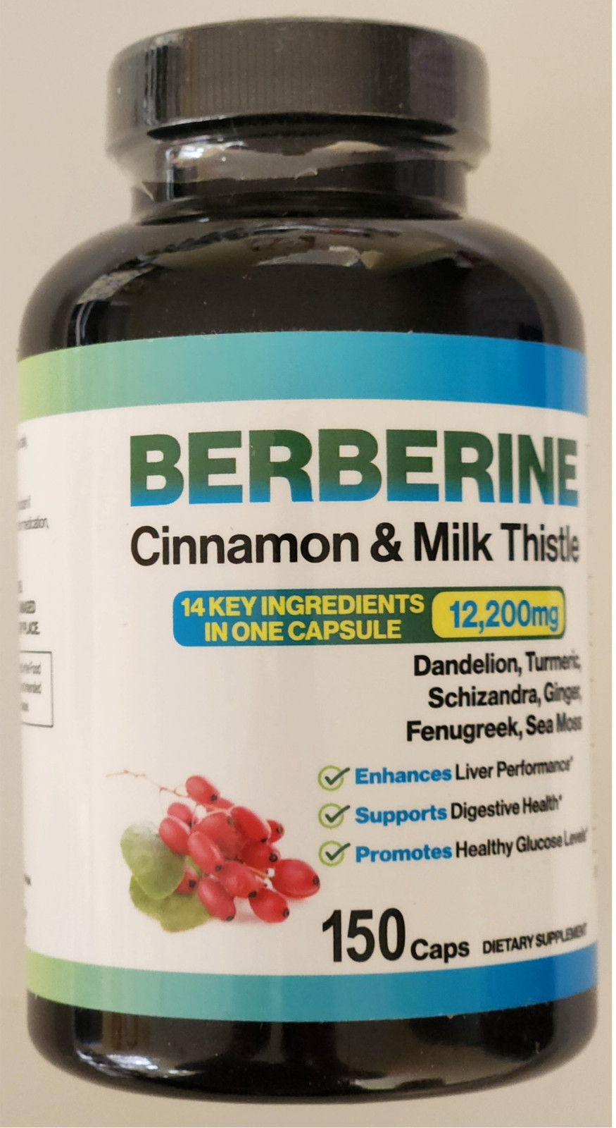 Берберин 12000мг с цейлонской корицей 3000мг, расторопшей 150капс