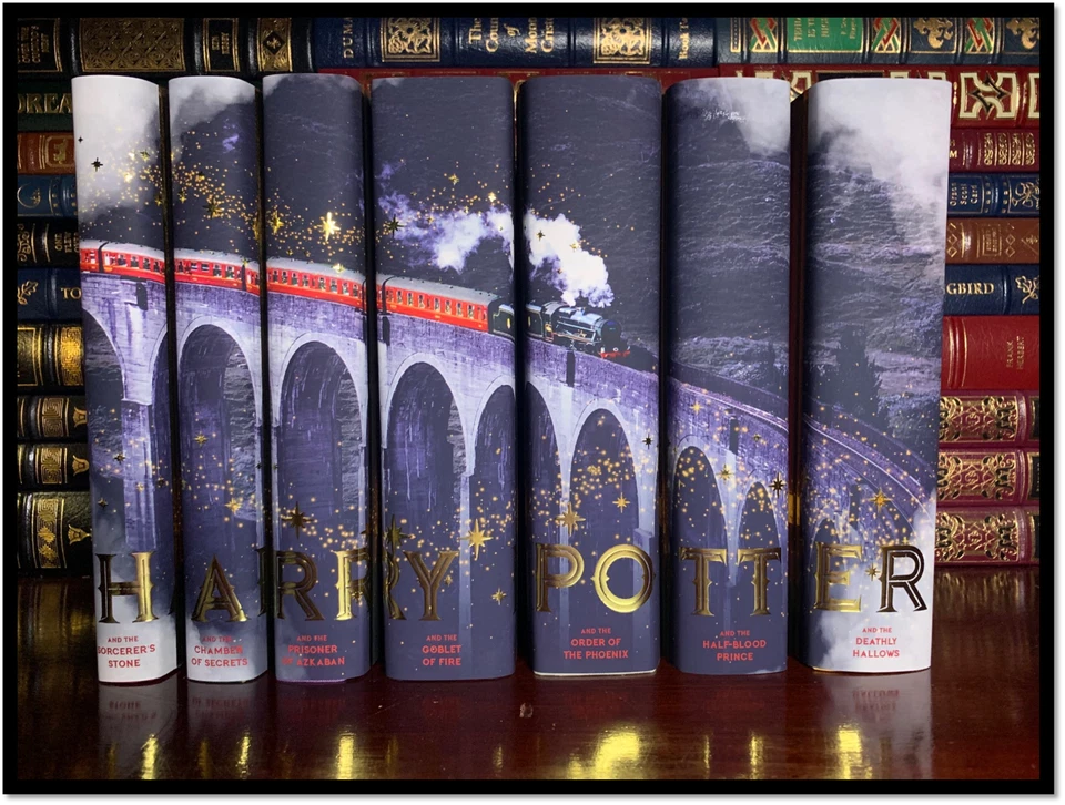Harry Potter Complete 7 Volume Custom Gift Hardbacks Set New Hogwarts Express  Foto 2 de 4