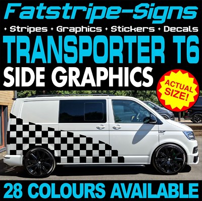 to fit VW TRANSPORTER T6 GRAPHICS STICKERS STRIPES DECALS DAY VAN CAMPER SWB LWB