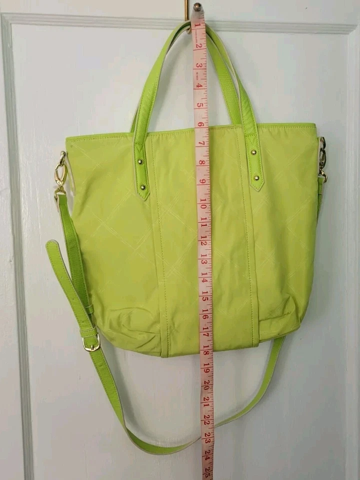 Vera Bradley Preppy 聚乙烯挎包斜挎包黄水晶绿色拉链闭合  — 第 3/4 张图片