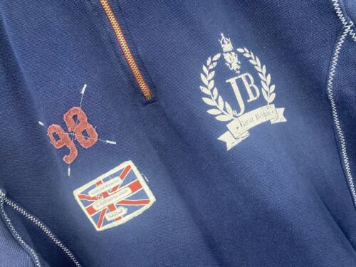 Joe Browns 1/4 Zip Long Sleeve Sweatshirt Jumper Blue Size M Medium - Picture 2 of 6