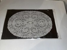 Ivory Lace Table Dollies Flower  Design  20" Oval 15.5”x10.5”. Made In Italy #8