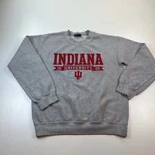 Indiana Hoosiers Sweatshirt Adult Small Gray Crew Neck Pullover NCAA