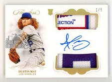 Dustin May 2020 Panini Flawless Autograph Rookie Patch Card #DPA-DM 1/5
