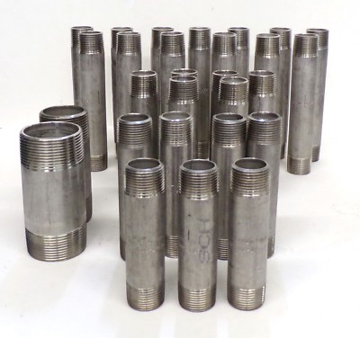 LOT OF 28 MERIT PIPE NIPPLES 3/4''- 4''- 6'' LONG; 1 1/4''- 4'' LONG, 1 1/2''- 4'' LONG
