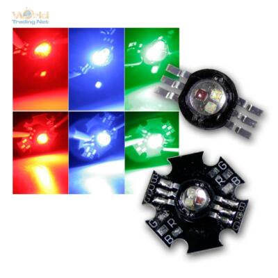 Highpower LEDs 3x3W RGB Hochleistung LED Chip 3-farbig 3x 3 Watt, 5/10/50er Pack