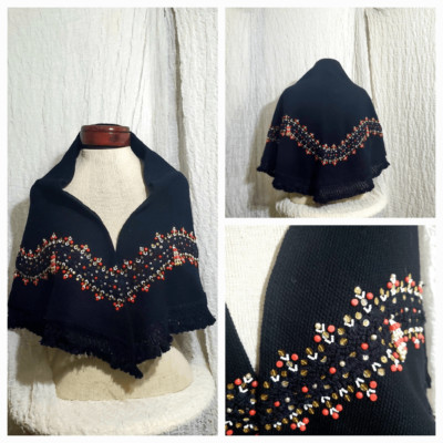 Rustan's VTGEmbellished Knit Shawl  Poncho