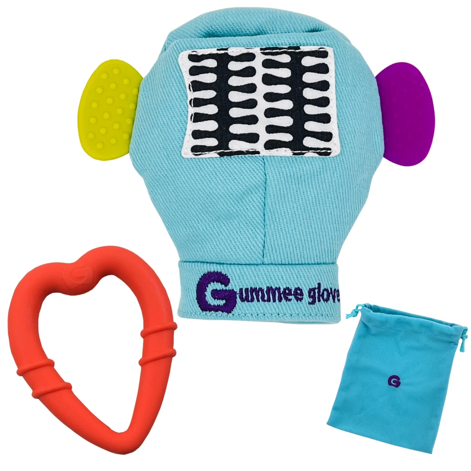 Gummee Teething Mitten Ring Toy Ideal Baby shower gift bundle Anti-scratch mitts - Image 2 of 4