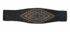 VTG La Regale Beaded Waist Belt Aztec Boho Street Style Metallic Women's Small