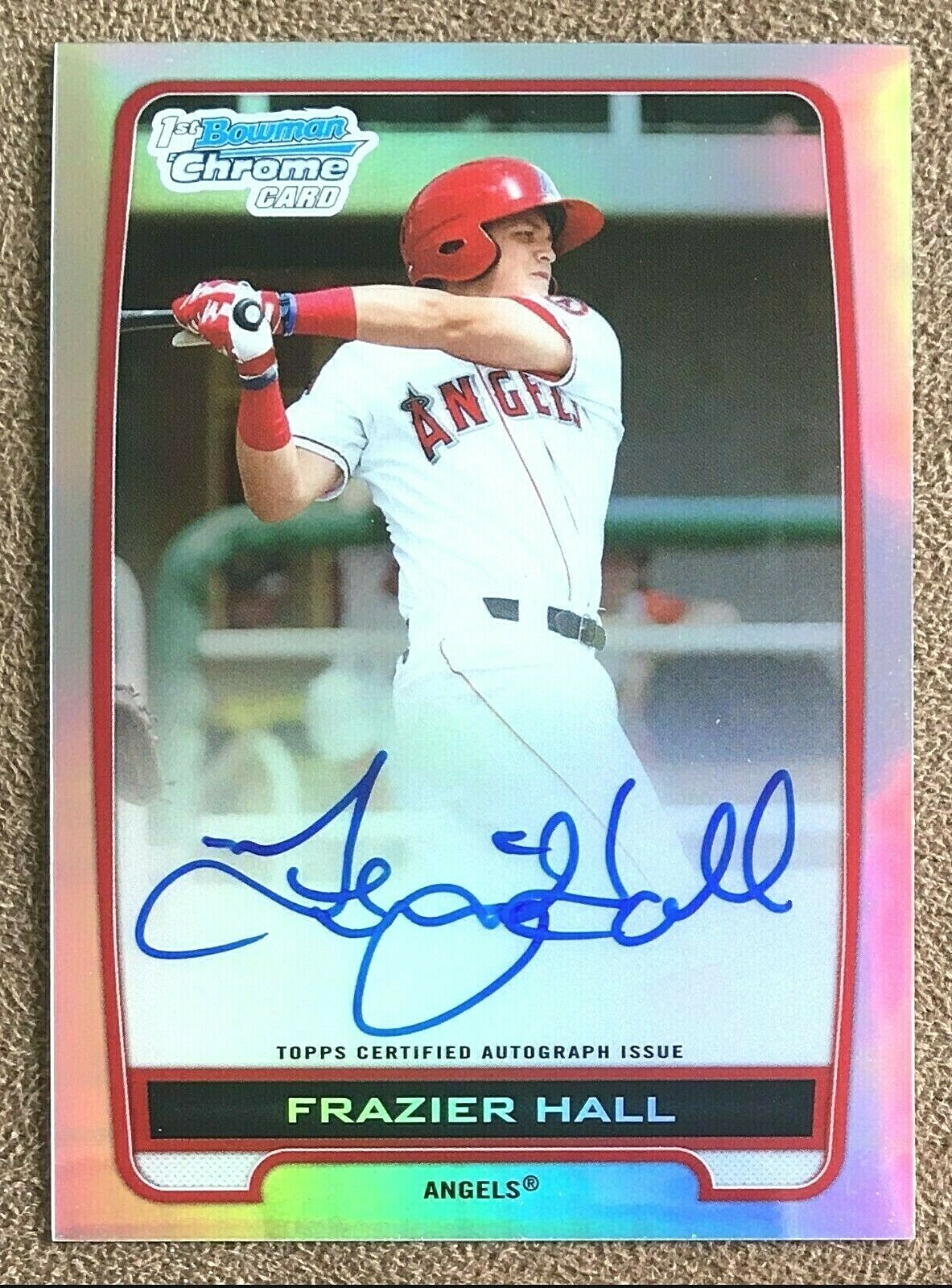 Frazier Hall #BCAFH Baseball Cards 2012 Bowman Chrome Prospect Autographs trading card — raw and PSA graded price guide