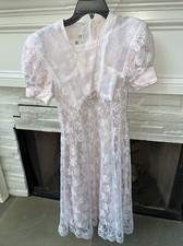 Jessica McClintock Vintage 190's White Lace Dress Girls Pre-teen Size 8