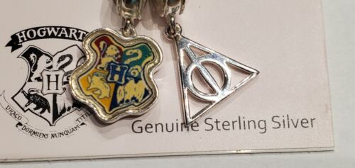 Harry Potter Jacmel Jewelry Sterling 925 Deathly Hallows Hogwarts Crest Pendants - Picture 1 of 3