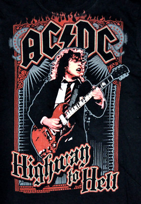 t-shirt small acdc ac dc heavy metal band highway to hell 18 inches pit to pit