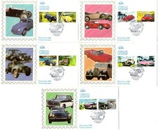 3317/26+ FDC  5 ENVELOPPES 1er JOUR CEF.  COLLECTION JEUNESSE VOITURES ANCIENNES