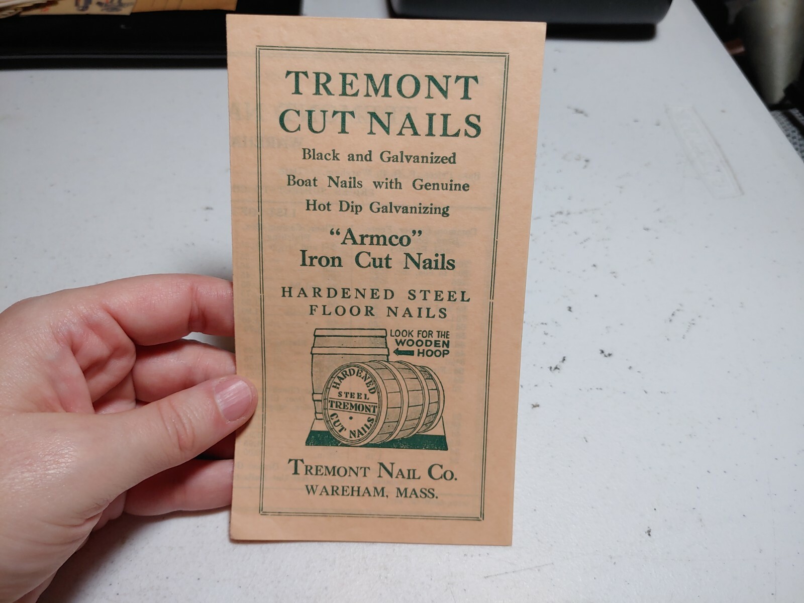 Vtg 1937 Tremont Nail Co Wareham MA Armco Iron Cut Nails Advertising Brochure