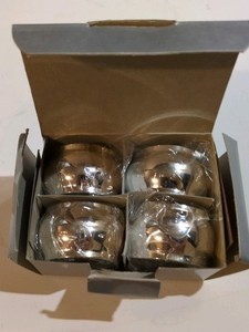 New In Box Royal Limited Silver Plated Napkin Rings, Set Of 4
