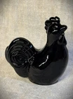 Vintage Fenton For Lenox Onyx Black Glass Rooster