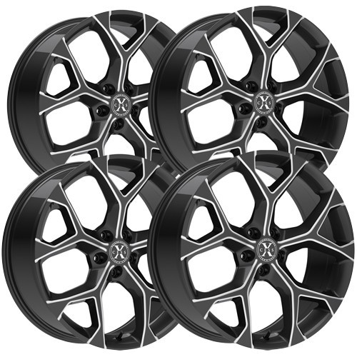 (Set of 4) Xcess X05 20x8.5 5x100 +35mm Black/Milled Wheels Rims 20" Inch
